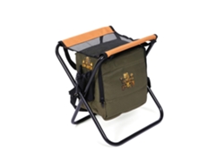 Asiento de campamento plegable: compartimento con bolsa aislada Luz y compacto 40x40x40 cm Verde y gris TRENDYFLAIR