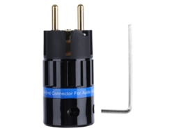 Conector de alimentación de audio mono chapado en oro de cobre puro para cable de audio, enchufe europeo 100-250V (E104G (Chaberlu Plug))