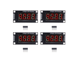 4 Juegos De Módulos De Pantalla Led De 7 Segmentos Y 4 Dígitos, 0,36 Pulgadas, Chip Tm1637, Rojo.