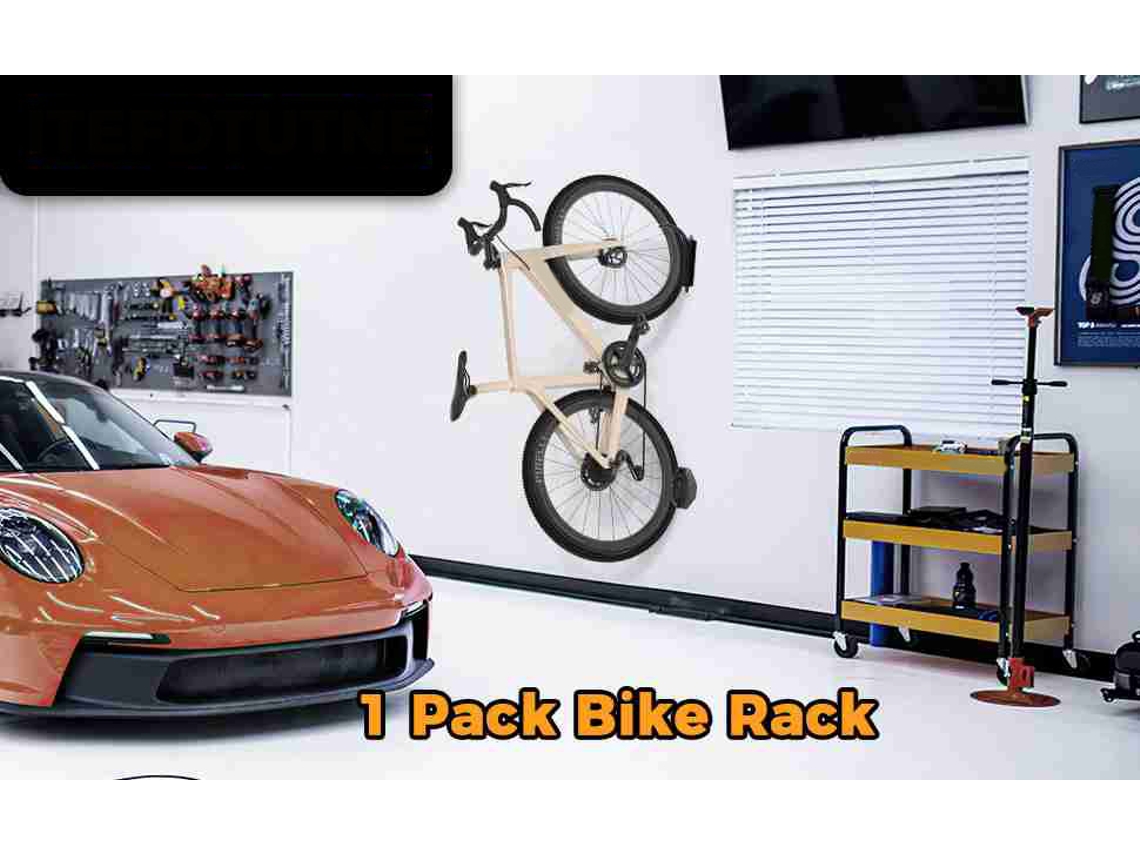 Soporte De Pared Giratorio Para Bicicleta, Acero Aleado, Vertical, Soporta Hasta 30 Kg, Para Uso En Garaje, Negro.