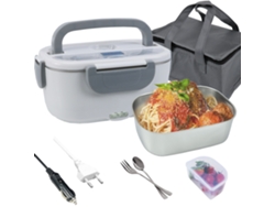 Lonchera Eléctrica Portátil 1,5L para Coche y Casa con Recipiente, Tenedor y Cucharita - Calentador de Comida NEVEANCE
