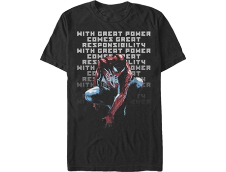 Camiseta ROCKINSTONE do Homem-Aranha com grandes poderes vem grandes responsabilidades (M)