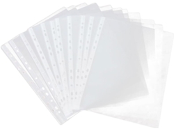 Paquete De 100 Protectores De Hojas Perforadas A4 Para Carpetas, Lisos Y Fáciles De Limpiar, Adecuados Para El Colegio.
