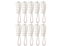 10pcs Peine De Dientes Anchos Con Mango Ergonómico Plástico Portátil Para Desenredar Pelo Estilo Oro Brillante Para Hombres Y Mujeres