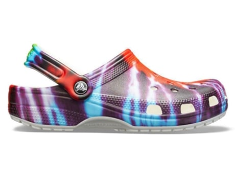Zuecos CROCS Classic Dye Graphic Mujer (38-39 - Amarillo y Rojo)