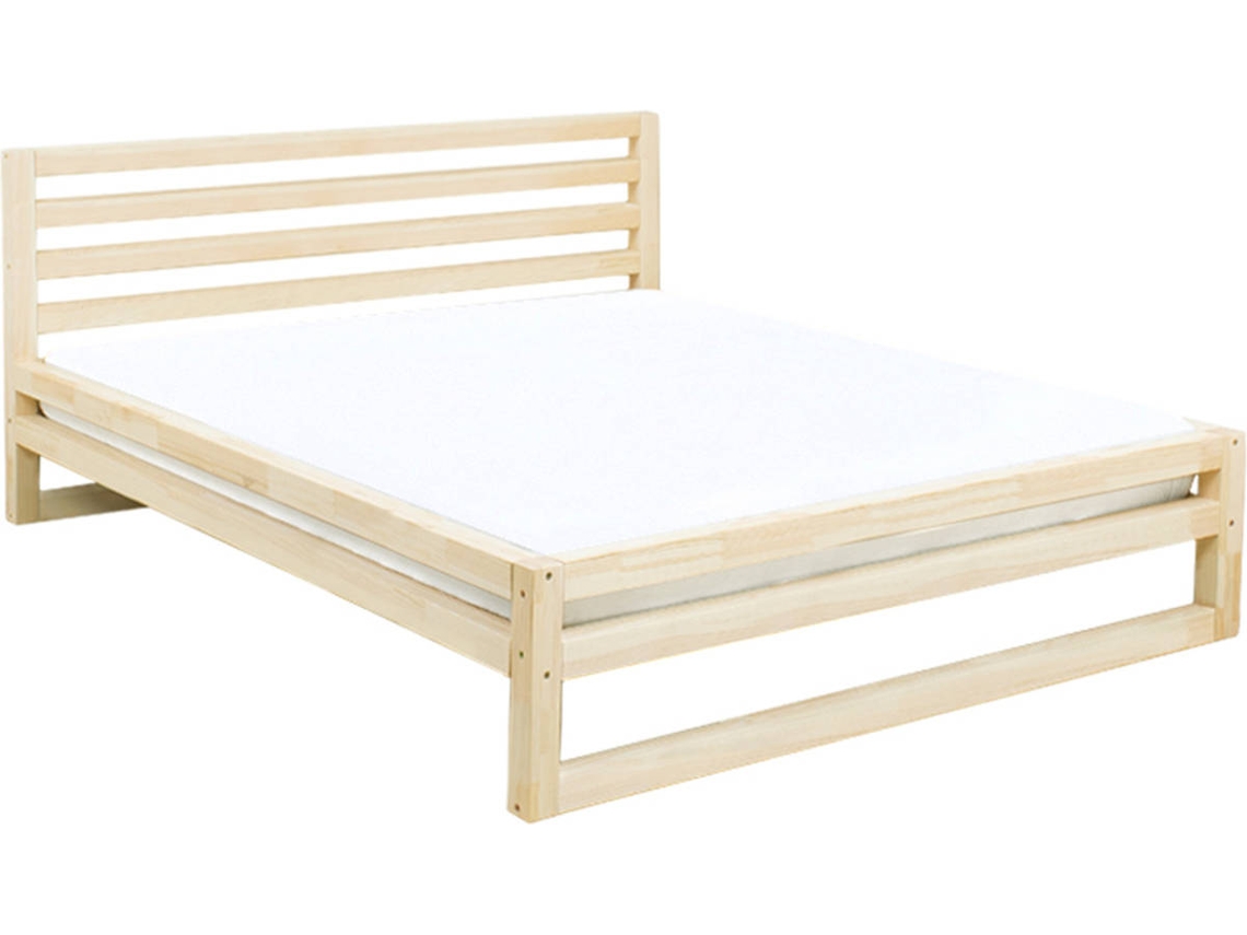 Cama Deluxe BENLEMI (Marrón - Madera - Compatible con colchones: 160x200 cm)
