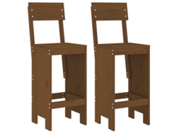Maison Exclusive - Taburetes De Cocina 2 Uds Madera Pino Marrón 40x48,5x115,5 Cm