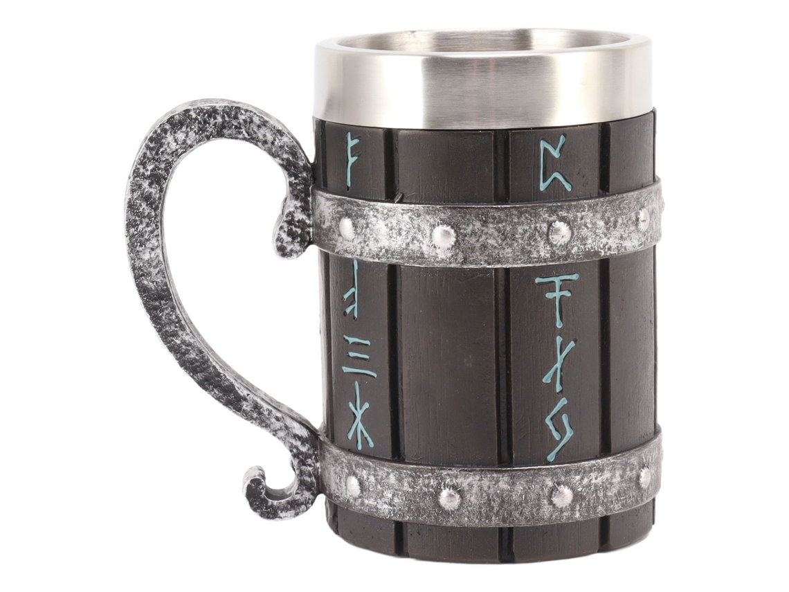 Taza Baok grande de acero inoxidable, resistente a altas temperaturas, ideal para cerveza, zumos de frutas y agua, con un estampado decorativo.