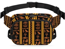 Riñonera del Antiguo Egipto con jeroglíficos para mujer, 22,8 x 6,3 x 15,5 cm, diseño personalizable, impermeable, de alta calidad.