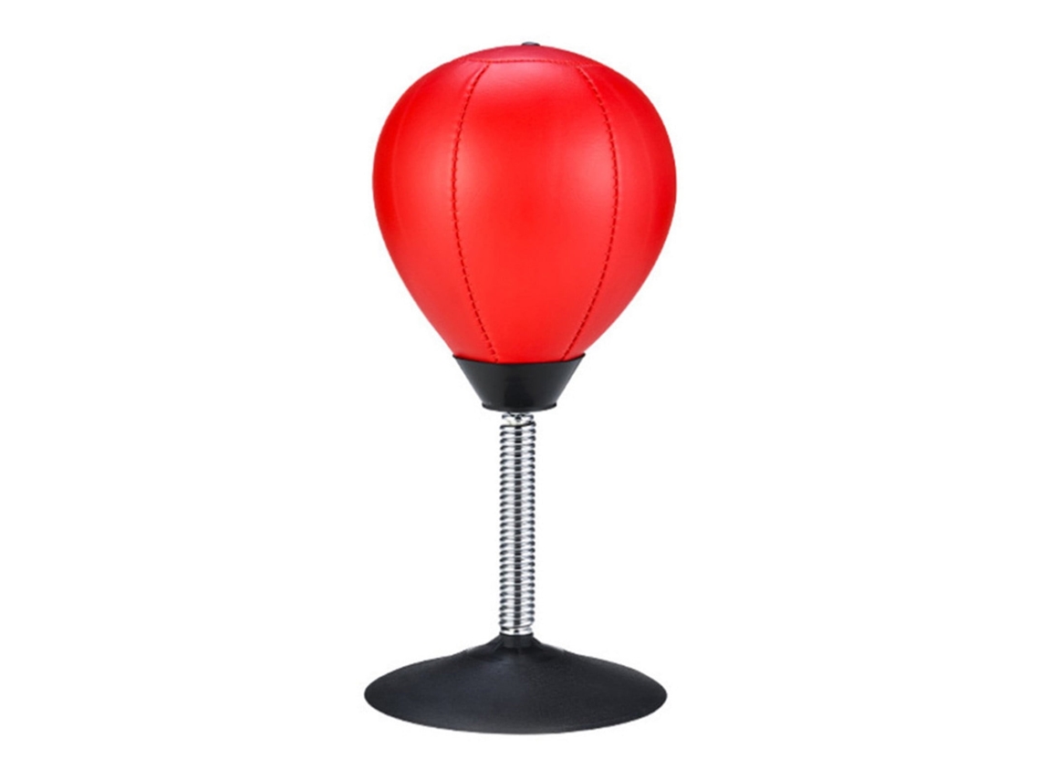 Saco de boxeo inflable CUICH, pelota de boxeo de mesa con ventosa antiestrés (rojo)