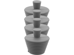Juego De 4 Tapones De Desagüe De Silicona Gris, Herméticos Y Flexibles,