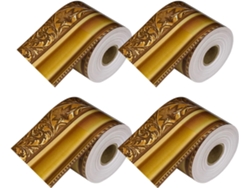 4 Rollos De Ribete Dorado Para Tablones De Anuncios: 10 M Cada Uno