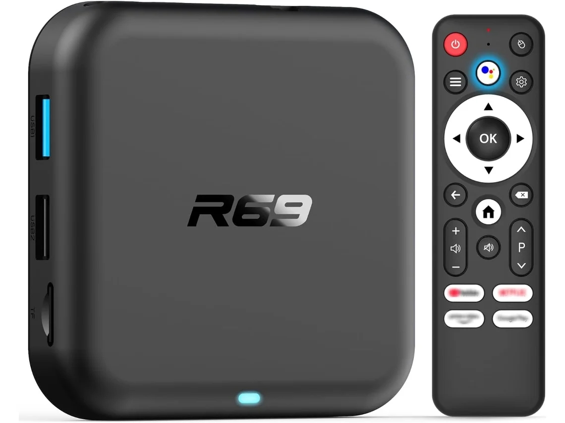 Android TV Box 14.0 2025, Android Box con 2 GB de RAM, 16 GB de memoria flash, RK3518, Quad Core, Wi-Fi 6, Doble banda, (negro)