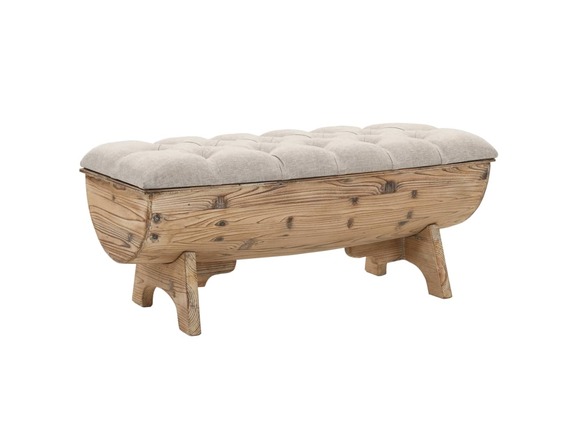 Banco Baul VIDAXL Crema Madera (103x51x44 cm)
