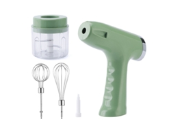 Batidora de huevos eléctrica con carga inalámbrica, mini batidora portátil para batir crema para repostería casera, color verde, accesorios de cocina Henten para el hogar.