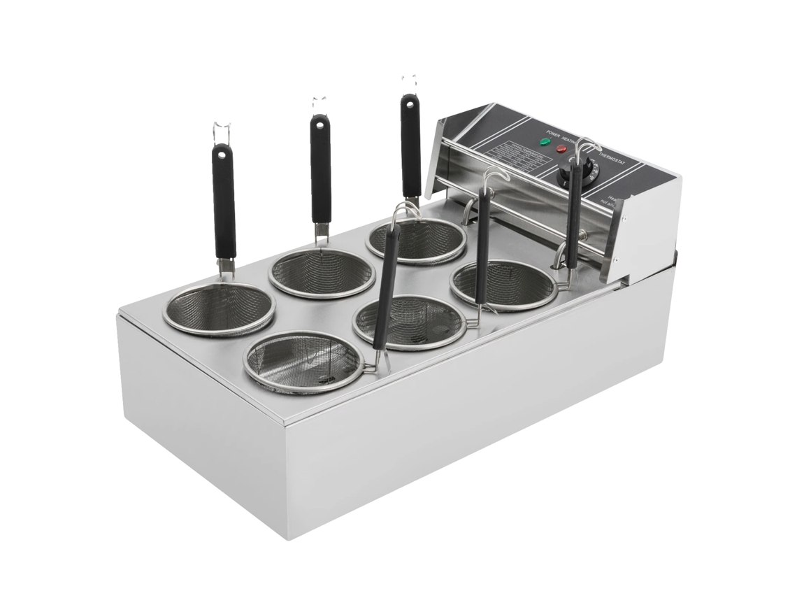 Estufa para pasta de 20 l, 2000 W, 6 cestas, temperatura de 60 °C a 200 °C, construcción de acero inoxidable OEM