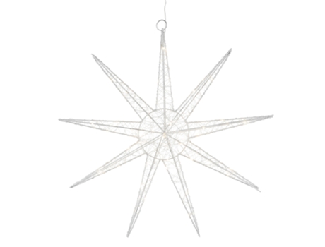 Estrella de navidad colgante con 50 LEDs plateado copo nieve decoración navideña