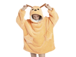 Bata Infantil Estilo Sudadera Y Manta De Felpa Extrasuave. Bolsillos Frontales. Diseño Perrito