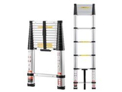 Vevor Escalera Telescópica De Aluminio 374 Cm Retráctil Soporta Hasta 150 Kg