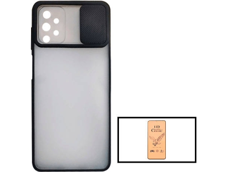Kit Carcasa + Protector de Pantalla Full Cover Galaxy A52 5G G4M Negro