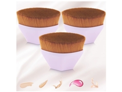 Brochas Kabuki Con Forma De Pétalo Para Base De Maquillaje, Rosa Claro, 3 Unidades