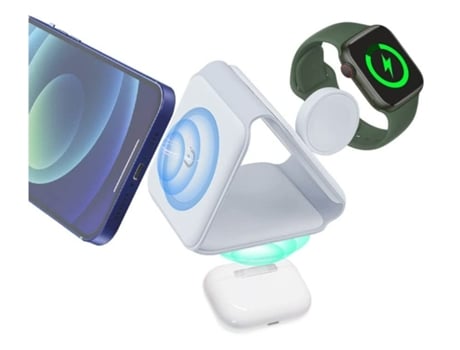 Cargador Sem Dobrável Carregamento Rápido para iPhone SE/14/13/12/XS/8/11 YIZHOOD Seda Blanco