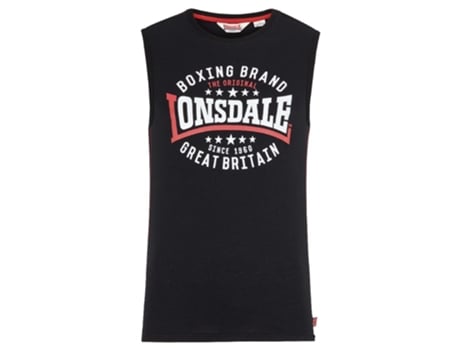 Camiseta sin Mangas de Hombre para Fitness LONSDALE St Agnes Negro (4XL)