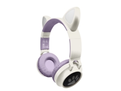 Auriculares bluetooth con orejas de gato y luces