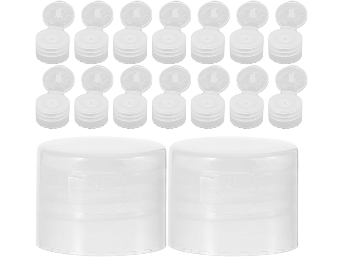 Lote De 100 Bouchons à Clapet En Plastique Pp Lisse Diamètre 28mm Transparentes Compatibles Con Frascos...