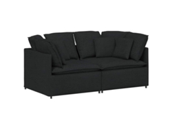 Maison Exclusive - Sofá Modular Con Cojines De Tela Negra