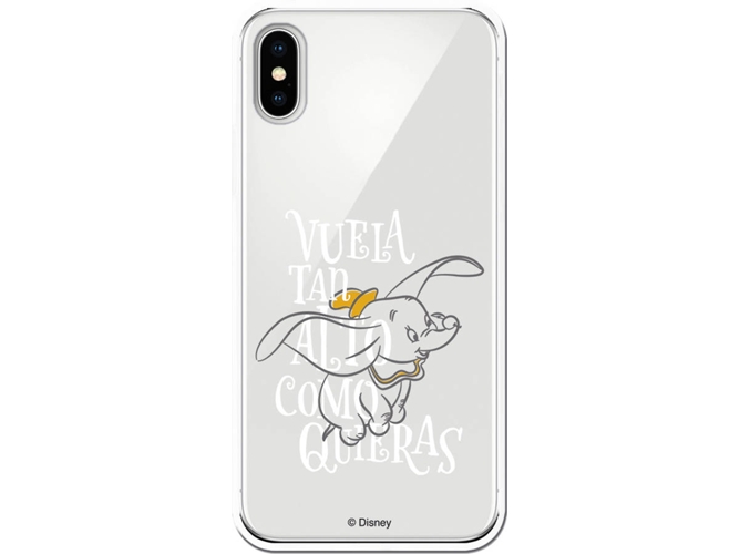 Carcasa iPhone X, XS DISNEY Dumbo Vuela Gris