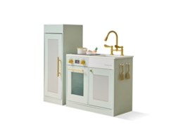 Cocina Chester para niños Teamson (verde, refrigerador, 12 accesorios)