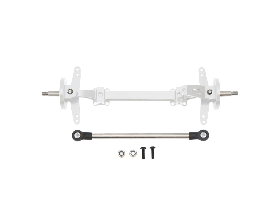 Kit De Eje Delantero Y Bieleta De Dirección En Aluminio Y Acero Para Coche Rc Tamiya 1/14, Color Plata.