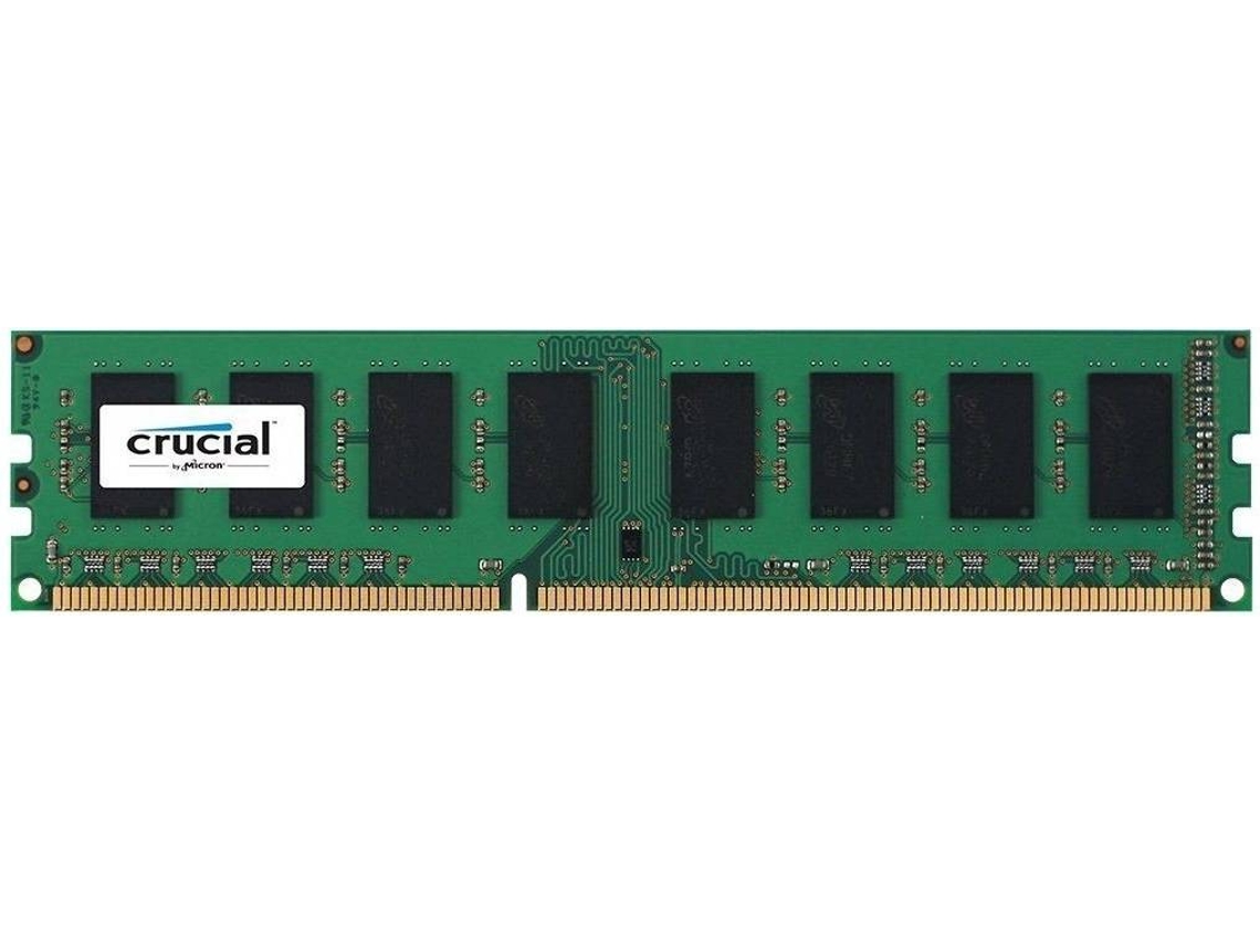 Memoria RAM DDR3 CRUCIAL CT51264BD160B (1 x 4 GB - 1600 MHz - CL 11 - Verde)