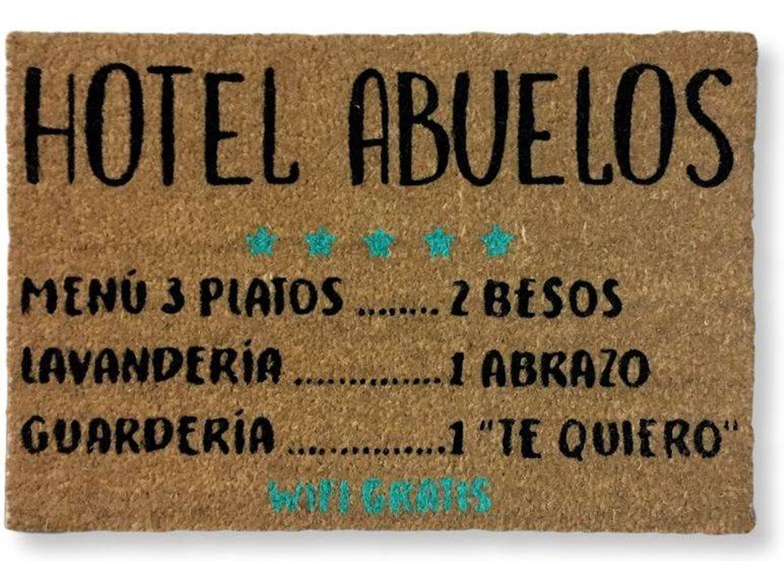 Felpudo KOKO DOORMATS Hotel Abuelos (Castaño - 60 x 40 x 1.50 cm - Fibra de Coco y Base de PVC)