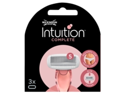Repuestos de cuchillas de afeitar Wilkinson Intuition Complete para mujer, paquete de 3, afeitado suave y sin esfuerzo