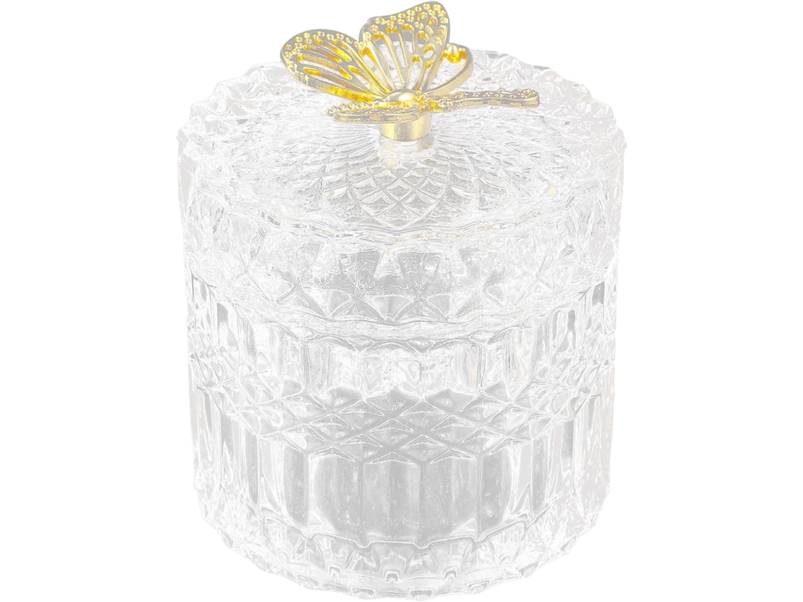 Tarro Almacenamiento Joyas Estilo Sencillo Relieve Vidrio Texturizado Decorativa Guardar Exhibir Frutos Secos