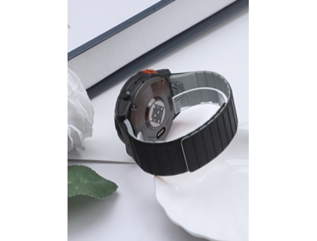 Correa de reloj magnética de silicona para correa de reloj Garmin de 22 mm Negro