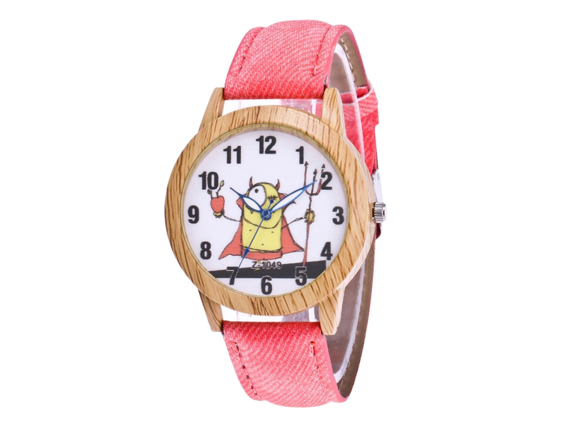Reloj Casual De Cuarzo Zhoulianfa Para Hombre Y Mujer Con Correa De Mezclilla (rosa)
