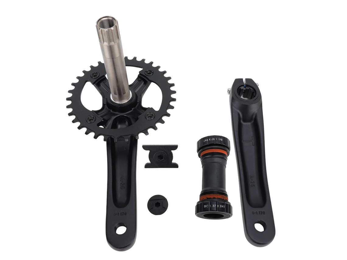 Conjunto De Bieletas De Bicicleta Mtb De Aluminio Hueco Integrado Con Piñón 34t Y Cojinete Inferior