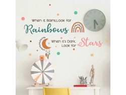 Adhesivos de pared inspiradores con el tema "Sé un arcoíris" - Adhesivos de pared removibles para la habitación y guardería de niñas.