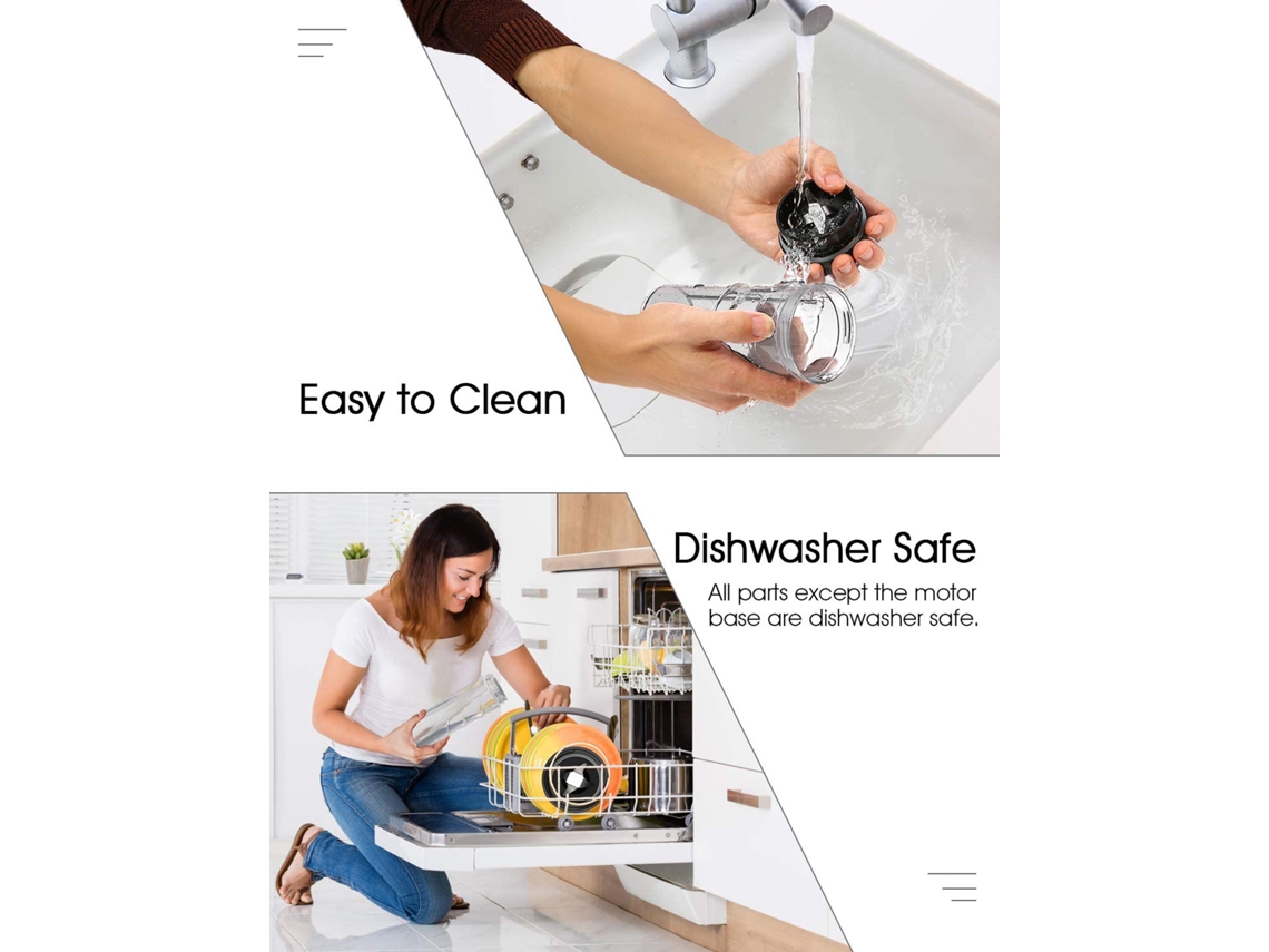 Minibatidora De 400 W Para Batidos Y Licuados Con 2 Botellas Portátiles De Tritan.