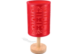 Lámpara De Mesilla De Noche De Hierro Rojo Para Dormitorio