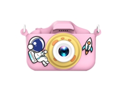 Cámara Infantil, Mini Cámara Digital De Diseño Animado Con Cámara Dupla (astronauta Rosa) Czhhmart