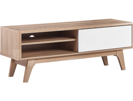 Mueble TV madera clara/blanco BELIANI Buffalo