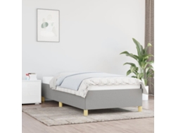 Estructura De Cama Sin Colchón Tela Gris Claro 90x190 Cm