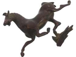 Figura de caballo chino en aleación de metal envejecido 2026, decoración Feng Shui para sala de estar y oficina.