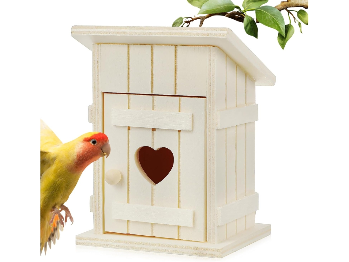 Nido De Pájaro De Madera Beige - Fácil Instalación Y Diseño Decorativo