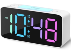 Despertador Ultrasónico Personas Sueño Profundo Pantalla Digital Control Volumen Puerto Carga Usb Blanco