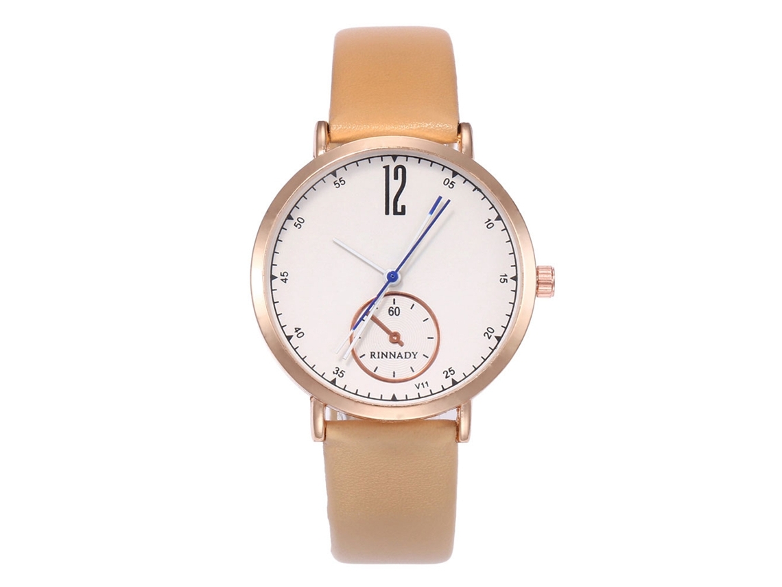 Reloj De Pareja De Cuero Pu Zhoulianfa Unisex Con Números Árabes Cuarzo (beige)